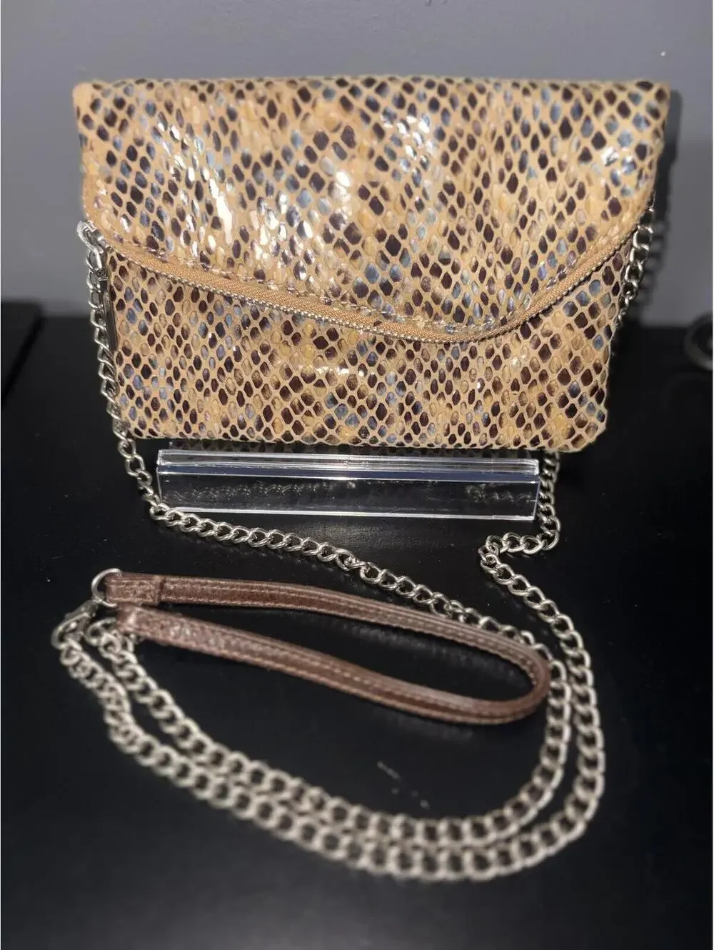 HOBO Daria Convertible Python Snakeskin Crossbody Clutch